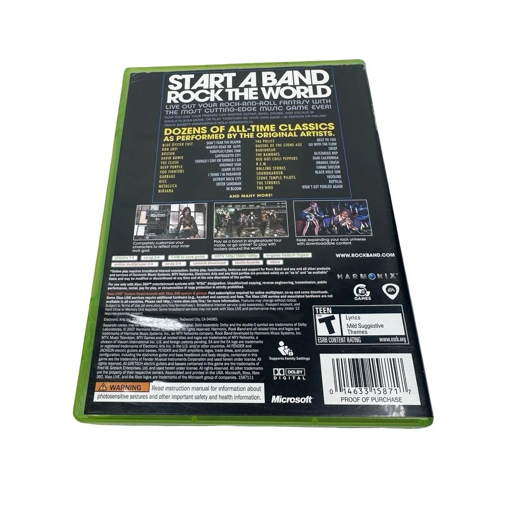 Rock Band Microsoft Xbox 360 Music Rhythm Game EA MTV Harmonix 2007 Complete